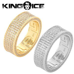KING ICE �L���O�A�C�X �w�� �����O 5-ROW INFINITY RING 14k�S�[���h �� WHITE GOLD �����Y �u�����h �l�C[�A�N�Z�T���[]