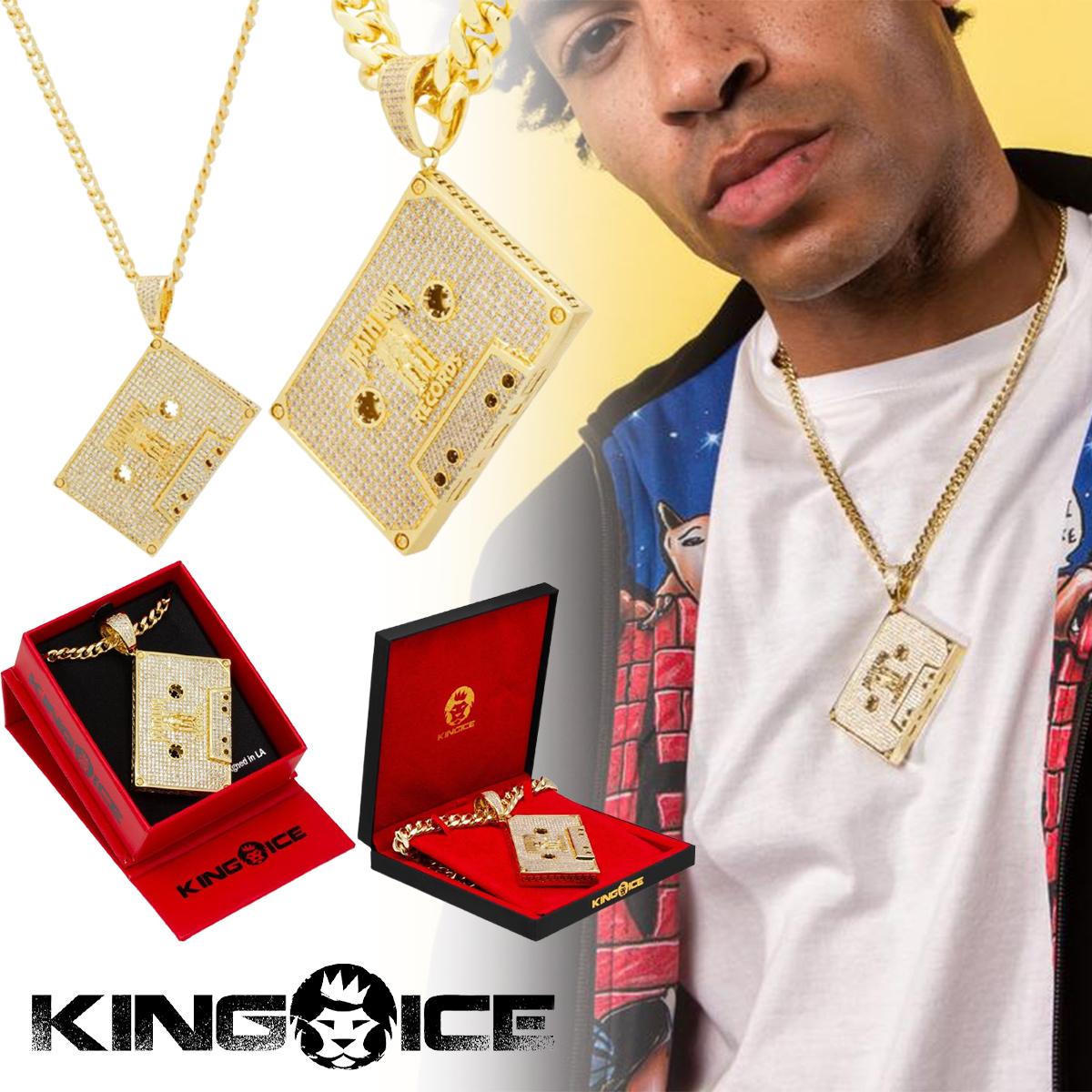 KING ICE キングアイス ネックレス チェーン EXECUTIVE CASSETTE NECKLACE 14kゴールド ホワイトゴールド 金  人気[アクセサリー] | s.s shop