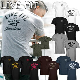 リブフィット LIVE FIT Athletic Goods Tee 半袖 Tシャツ メンズ 筋トレ ジム ウエア スポーツウェア 正規品[衣類]ユ00582
