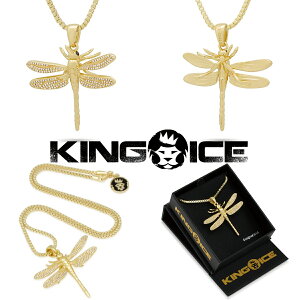 KING ICE �L���O�A�C�X �l�b�N���X DRAGONFLY NECKLACE �`�F�[��14k�S�[���h �z���C�g�S�[���h �� �l�C[�A�N�Z�T���[]
