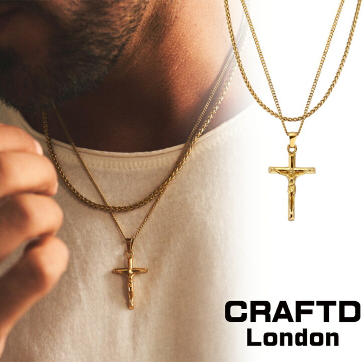 楽天市場】CRAFTD London ネックレス 2点セット CRUCIFIX SET (GOLD 