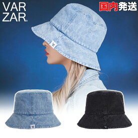 バザール バケットハット VARZAR Stone wash denim bucket hat ロゴ デニム生地 バケハ 帽子 キャップ 深め ユニセックス 韓国 K-POP 芸能人 アイドル愛用 メンズ レディース 正規品 [帽子] ユ00582