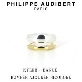 フィリップ オーディベール KYLER BAGUE BOMBE AJOURE BICOLORE カイラー シルバー ゴールド メタル リング 指輪 メンズ [アクセサリー]