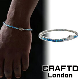CRAFTD London クラフトロンドン BLUE TENNIS BRACELET ブルー ブレスレット 3MM シルバー メンズ 人気[アクセサリー]
