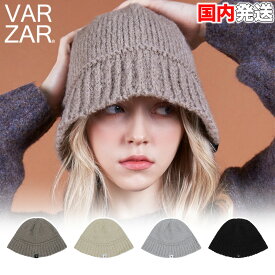 バザール バケットハット VARZAR Monogram Label Wool Knit Bucket Hat ロゴ バケハ 帽子 キャップ 深め ユニセックス 韓国 K-POP 芸能人 アイドル愛用 メンズ レディース 正規品 [帽子] ユ00582