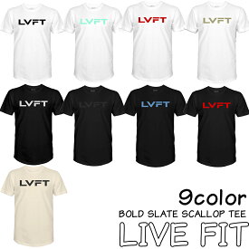 リブフィット Tシャツ LIVE FIT BOLD SLATE SCALLOP TEE レギュラーフィット 9カラー 半袖 トップス メンズ 筋トレ ジム ウエア フィジーク スポーツ 正規品[衣類]ユ00582