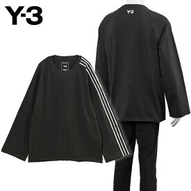 ワイスリー Y-3 カットオフ ロングスリーブTシャツ RAW EDGE 3 STRIPES LONG SLEEVE TEE KQ9795 BLACK メンズ 長袖【新作】