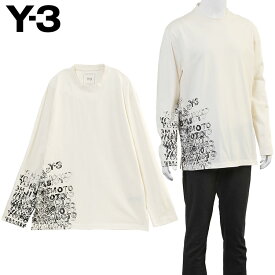 Y-3 GFX ロンT 長袖 Tシャツ リラックスフィット KR2238-CHALK WHITE【新作】
