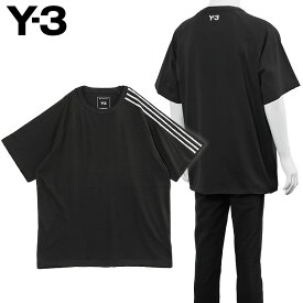 ワイスリー Y-3 ローエッジ 3ストライプス ショートスリーブ Tシャツ メンズ KQ9793 ブラック カットオフ加工 半袖【新作】