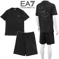 エンポリオ アルマーニ EMPORIO ARMANI EA7 セットアップ 同色ロゴ Tシャツ スウェットハーフパンツ Logo…