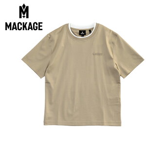 �}�b�J�[�W�� MACKAGE ���f�B�[�X T�V���c TEE-WNV-TAUPE_WHITE �_�u���N���[�l�b�N ���F���S �V���P�b�g���H �I�[�K�j�b�N�R�b�g���y�V��z