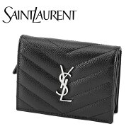 サンローラン SAINT LAURENT 二つ折り財布 668290-BOWA2-1000 モノグラム スナップフラップ ウォレット …