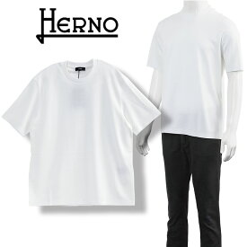ヘルノ HERNO ジャージーニットエフェクト Tシャツ JG000206U-52059-1000 BIANCO ホワイト メンズ ピュアコットン ダブルレイヤー レギュラーフィット クルーネック 半袖【新作】