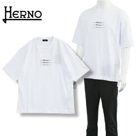 ヘルノ HERNO ロゴ刺しゅう Tシャツ JG000283U-52000-1000 メンズ BIANCO ホワイト【新作】
