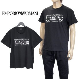 エンポリオアルマーニ EMPORIO ARMANI Tシャツ BOARDINGロゴ カプセルコレクション ブラック 3G1TD8-1JPJZ-0999