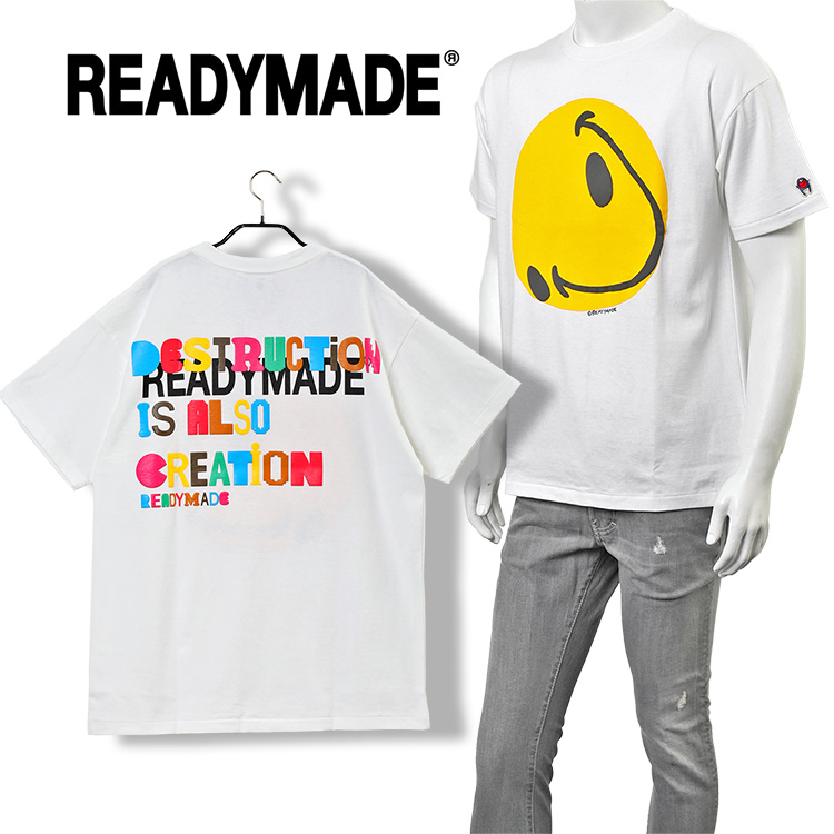 【ポイント5倍】【送料無料】レディメイド READYMADE Tシャツ COLLAPSED FACE T-SHIRT  RE-CO-WH-00-00-143-WHITE【SALE】 | ＩＭＰＯＲＴＢＲＡＮＤ　ＪＰ