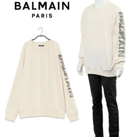 BALMAIN コットン スウェットシャツ Balmain ロゴプリント YH0JS004BB92-GJG【新作】