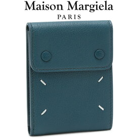 メゾンマルジェラ Maison Margiela 11 二つ折り 財布 レザー スナップボタン カードホルダー SA1UI0014-P4806-T6103 グリーン【ギフト雑貨】【SALE】