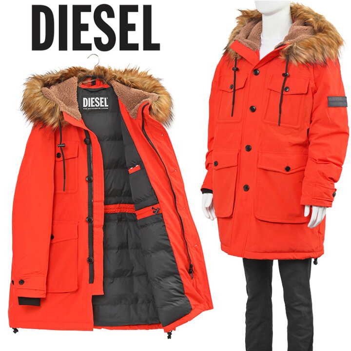 楽天市場】ディーゼル DIESEL フェイクファー 中綿 ミリタリー 