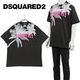 ディースクエアード DSQUARED2 パームツリー Tシャツ D2 Palms Slouch T-shirt スラウチーフィット S74GD1098-S23009-900【新作】【SALE】