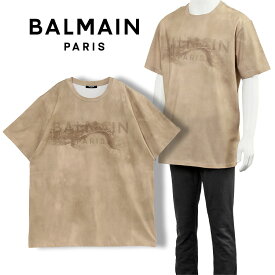 バルマン BALMAIN aris デザートロゴ エココットン Tシャツ AH1EG010GC61-WDV【新作】【SALE】