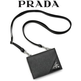 プラダ 財布 PRADA サフィアーノレザー カードケース ネックストラップ 2MR035-QME-F0002 NERO【新作】【SALE10】
