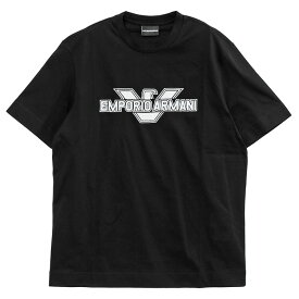 アルマーニ Tシャツ EMPORIO ARMANI ブランド ロゴ刺しゅう レギュラーフィット 3R1TU8-1JSAZ-0999 ブラック【新作】【SALE】
