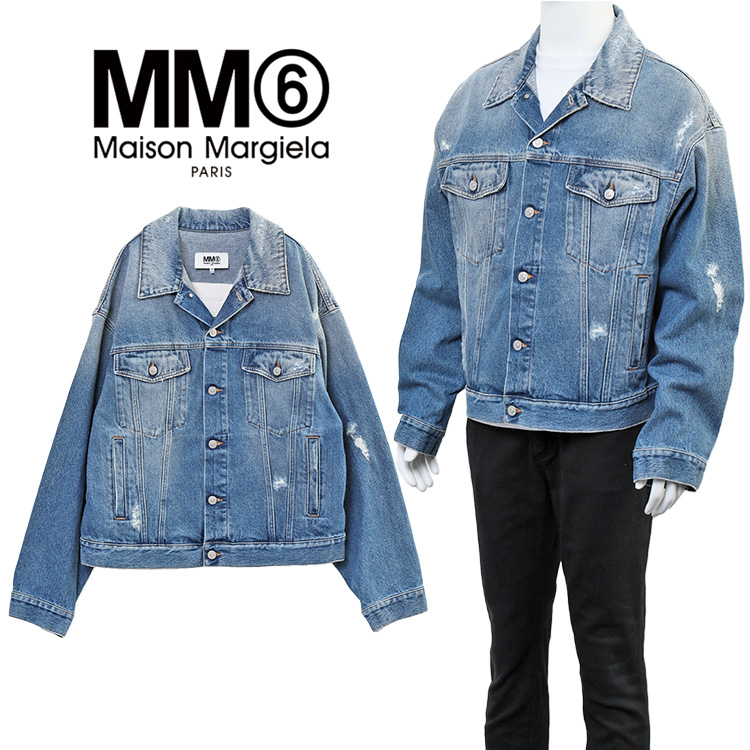 楽天市場】MM6 Maison Margiela ダメージ デニムジャケット S52AM0240 