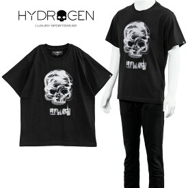 HYDROGEN Tシャツ ハイドロゲン スモーク スカル Tシャツ 320606-007 BLACK【新作】【SALE】