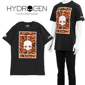ハイドロゲン HYDROGEN テニスコート スカル Tシャツ T00720-G68 BLACK/ORANGE TIGER【新作】【SALE】