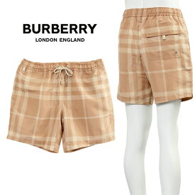 バーバリー メンズ 水着 BURBERRY チェック ドローコード スイムショーツ 8068555-A7464 SOFT FAWN IP CHCK【新作】