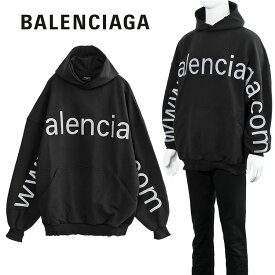 バレンシアガ BALENCIAGA オーバーサイズ ダメージ パーカー Bal.com Hoodie 739024-TOVN9-8151【新作】【SALE10】