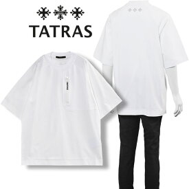タトラス Tシャツ TATRAS ジャニ オーバーサイズ クロスロゴ MTLA23S8004-M JANI-10 WHITE【新作】