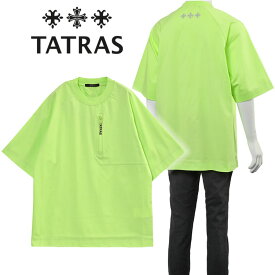 タトラス Tシャツ TATRAS ジャニ オーバーサイズ クロスロゴ MTLA23S8004-M JANI-39 LIME【新作】
