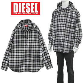 ディーゼル DIESEL ネルシャツ パーカー ルーズフィット A10621-0SHAW S-DEWNY-HOOD-9XX【新作】