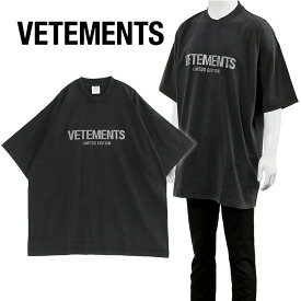 ヴェトモン VETEMENTS Tシャツ リミテッドエディション クリスタルロゴ UE54TR180B-1200-BLACK【新作】