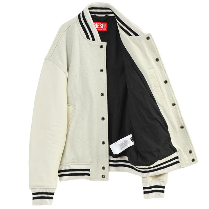 楽天市場】ディーゼル DIESEL バーシティジャケット レザー × ウール 