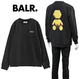 ボーラー BALR. スウェット トレーナー メタルロゴ ゴールドドール OLAF STRAIGHT GOLD DOLL EMBLEM B1262.1064-JET_BLACK【新作】