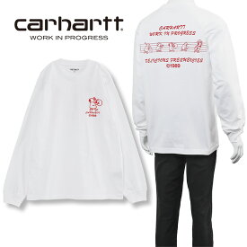 カーハート Carhartt WIP ロンT 長袖 Tシャツ デリシャスフレケンシーズ ルーズフィット I032422-02XX：ホワイト【新作】