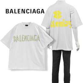 バレンシアガ BALENCIAGA Tape Type Tシャツ ミディアムフィット 739784-TOVA9-9000【新作】