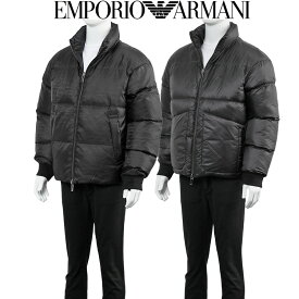 アルマーニ ダウン EMPORIO ARMANI リバーシブル ダウンジャケット 無地 × 総柄 ナイロンジャカード 6R1B65-1NVSZ-F091 ブラック【新作】【アウター】