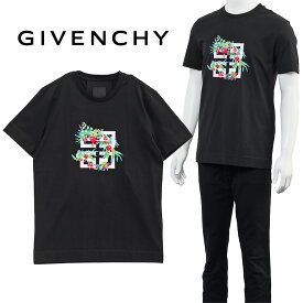 ジバンシィ GIVENCHY Tシャツ 4G フラワー スリムフィット BM716G3YJX-001：BLACK【新作】