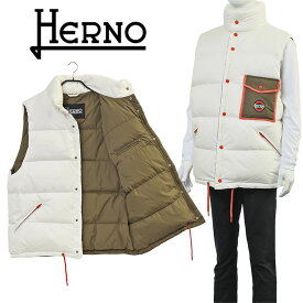 ヘルノ HERNO ダウンベスト ホワイト オーバーサイズ PI001082U-12004-1000 BIANCO【新作】【アウター】