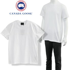 カナダグース CANADA GOOSE Tシャツ 同色 立体ロゴ クラッシックフィット 1420M EMERSEN CREWNECK T-SHIRT-25 WHITE【新作】