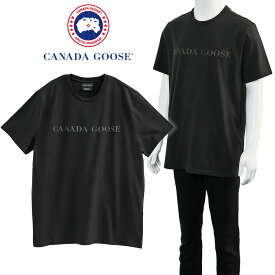 カナダグース CANADA GOOSE Tシャツ 同色 立体ロゴ クラッシックフィット 1420M EMERSEN CREWNECK T-SHIRT-61 BLACK【新作】