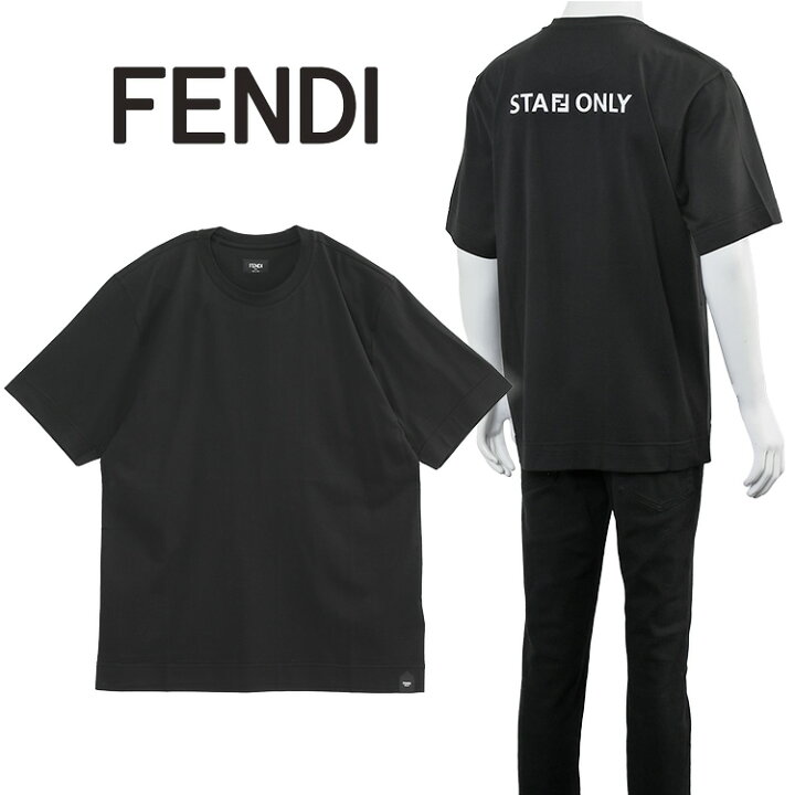 楽天市場】フェンディ FENDI ブラックコットン Tシャツ FY0936-AR74 