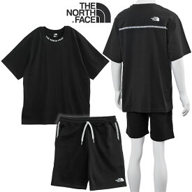 ノースフェイス THE NORTH FACE セットアップ Tシャツ × スウェット ハーフパンツ NF0A87DD/NF0A87DF ZUMU-JK3 ブラック/ブラック【新作】 ノースフェイス 上下セット メンズ