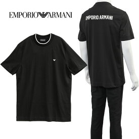 アルマーニ EMPORIO ARMANI Tシャツ ピマジャージー バックロゴ 3D1T73-1JPZZ-0060：ブラック【新作】