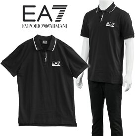 アルマーニ EA7 EMPORIO ARMANI ポロシャツ Tシャツ素材 3DPF17-PJ03Z-1200 ブラック【新作】