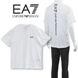 アルマーニ Tシャツ EA7 EMPORIO ARMANI 縦ロゴ バックプリント 8NPT18-PJ02Z-1100 ホワイト ブラック【新作】